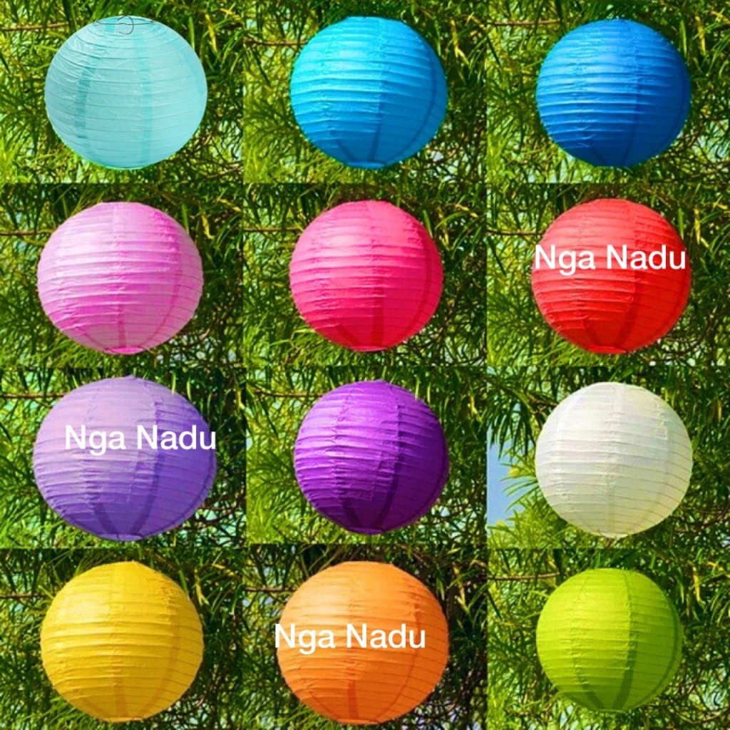 Sét 30 đèn lồng giấy 30cm và 20 đèn lồng giấy 20cm Trang Trí Trung Thu,trường học,cửa hàng,quán cà phê,trà sữa,nhà hàng