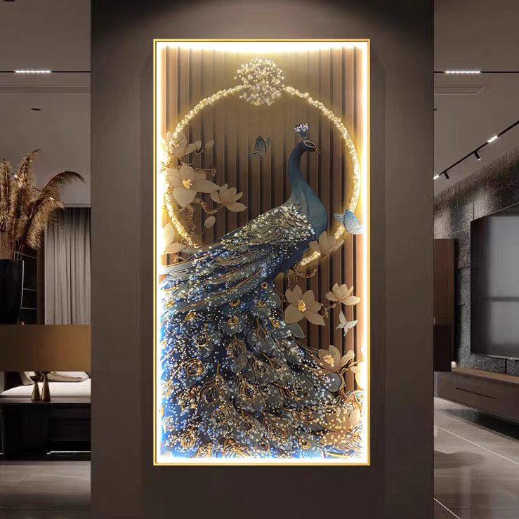 Tranh Đính Đá Pha Lê Đèn LED Cao Cấp, Hiện Đại trang trí nhà, quán cafe, Spa, Decor phòng, salon,...
