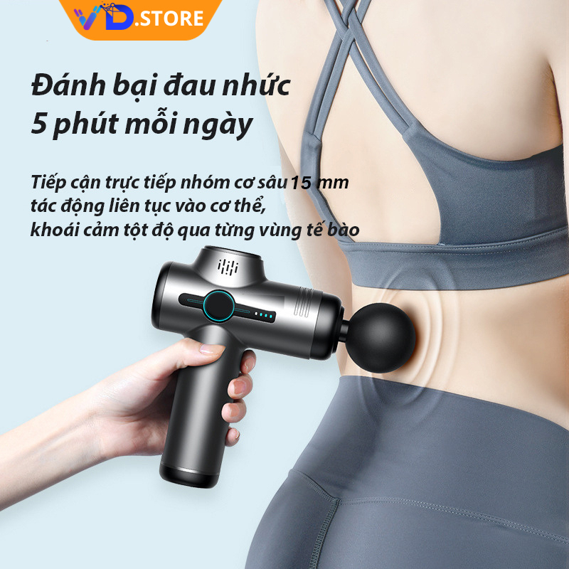 Máy massage cầm tay giảm đau mỏi cơ bắp mát xa lưng vai cổ gáy mat xa toàn thân -VD.STORE