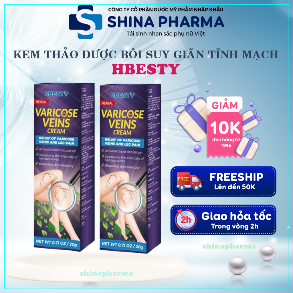 Kem Suy Giãn Tĩnh Mạch HBESTY Varicose Veins Cream - Kem Bôi Giãn Tĩnh Mạch Cải Thiện Lưu Thông Tĩnh Mạch