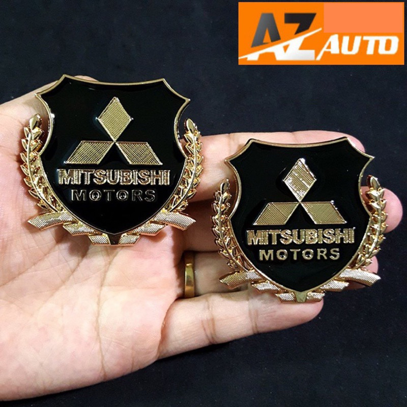 Bộ 2 Logo Dạng Bông Lúa Theo Xe Mitsubishi