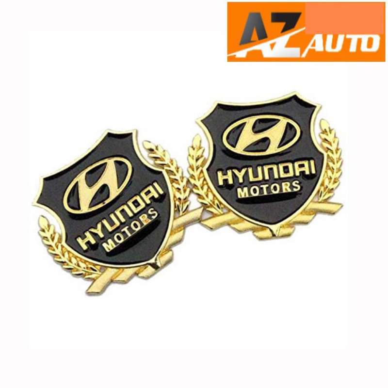 Bộ 2 Logo Dạng Bông Lúa Theo Xe Hyundai