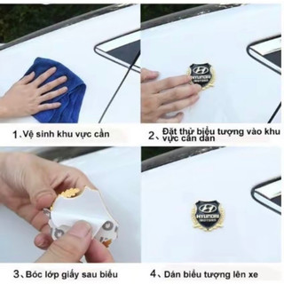 Bộ 2 Logo Dạng Bông Lúa Theo Xe Hyundai