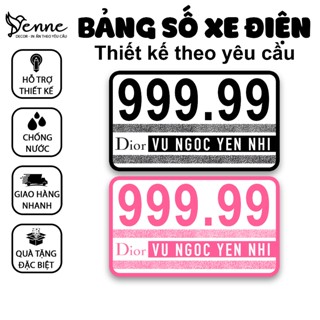  Biển số xe điện mẫu DIOR hai màu Bảng số xe điện nhựa PVC chống nước in UV theo yêu cầu chống nước 