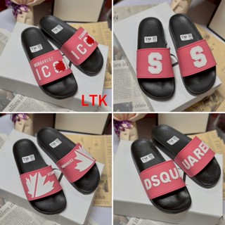  Dép lê nam nữ quai ngang DSQ ICON seri màu hồng dep icon dép nam boy phố DSQUARED2 đế cứng đẹp 