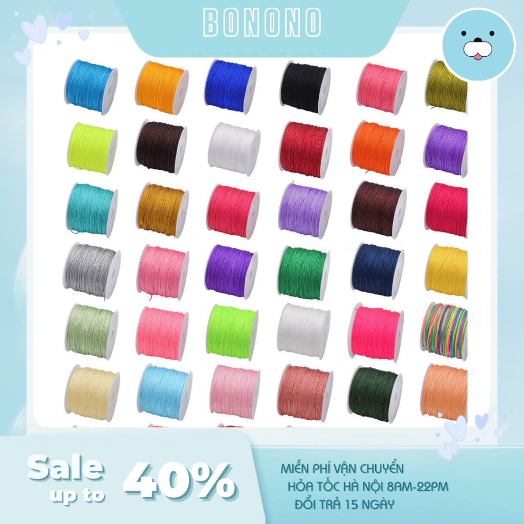 [P10] Cuộn dây đan vòng handmad Polyester 45m dày 0.8mm