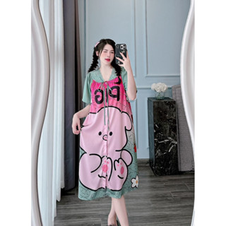 Váy lụa xước thiết kế [ Freesize 45-70kg]-Bộ ngủ lụa xước phối ren dễ thương