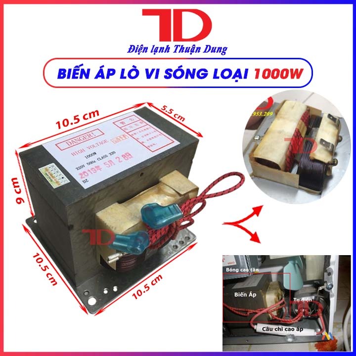 Biến áp lò vi sóng, Biến thế lò vi sóng 1000W Vật tư Điện lạnh Thuận Dung