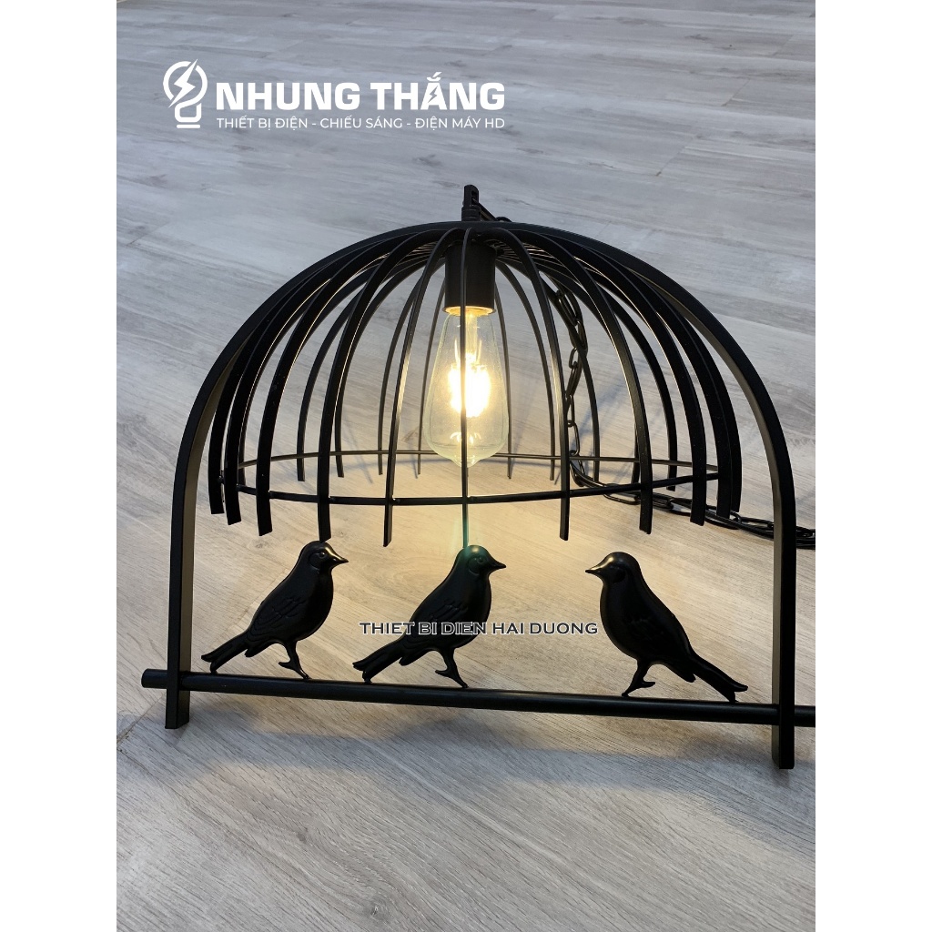 Đèn thả trần lồng chim đen TN215