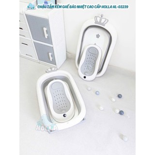 Chậu tắm đa năng Holla kèm ghế tắm báo nhiệt cao cấp HL-03239,an toàn,thoải mái cho bé yêu