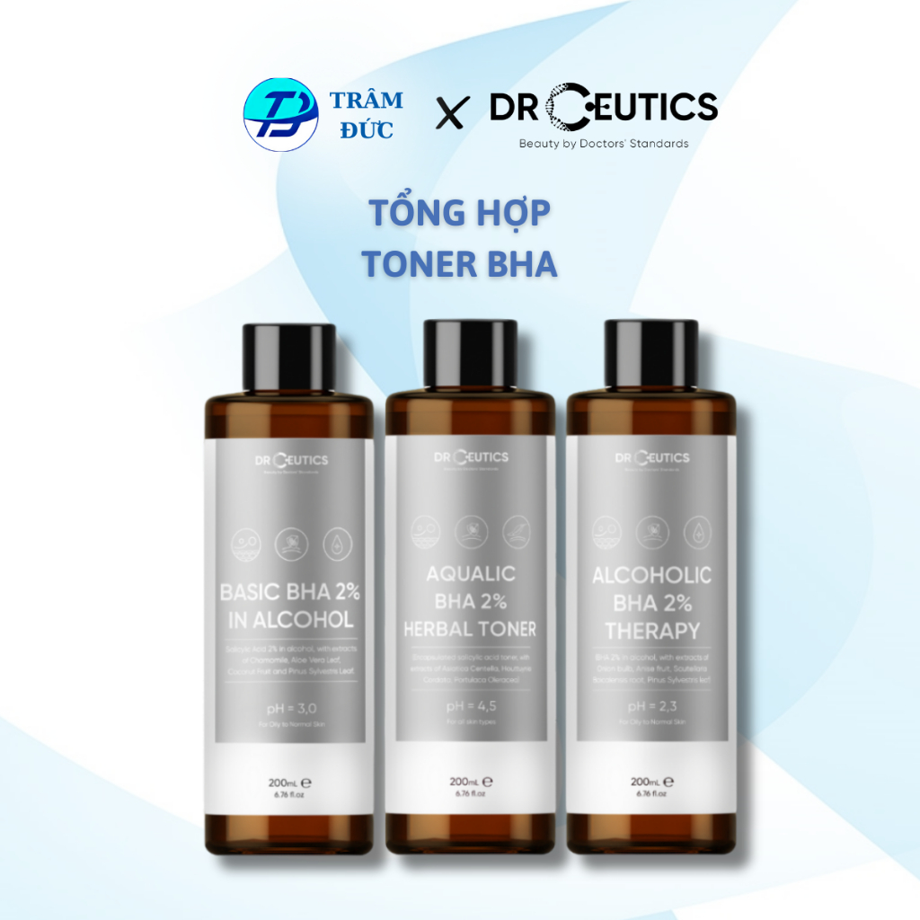 DRCEUTICS Toner Basic BHA 2% In Alcohol - Nền Cồn (100ml - 200ml)