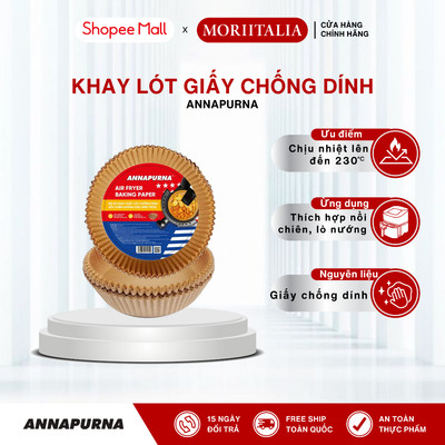 Bộ 20 khay giấy lót chống dính nồi chiên hình tròn Annapurna - 011167-BRO