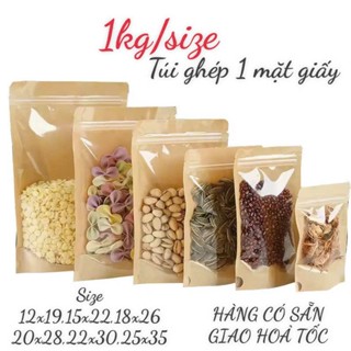 [1kg/size] Túi zipper ghép 1 mặt giấy 1 mặt trong
