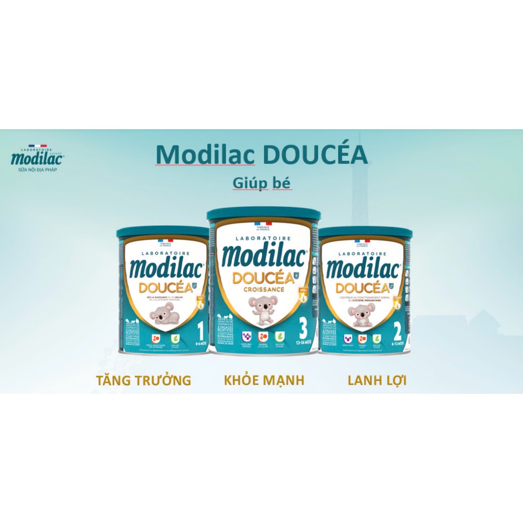 Date 2026 Sữa MODILAC DOUCEA Pháp Đủ Số 1,2 ,3 - Phát Triển Toàn Diện - Lon 800g