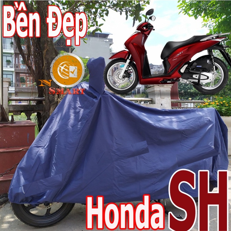 Áo Trùm Xe Máy SH Mode , SH125i, SH150i, SH 350i Tay Ga Cao Cấp Có Tai Gương Siêu Dầy, Nặng Vải Dù S