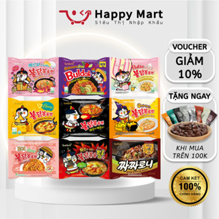 Mì Cay Samyang Hàn Quốc, Mì Buldak, đủ các vị: cay, phô mai, carbonara, rose, cream - Happy Mart