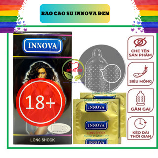 Bao cao su Innova Đen, Gai Lớn, Kéo Dài Thời Gian quan hệ, hộp 12 cái, cam kết chính hãng có xuất hóa đơn