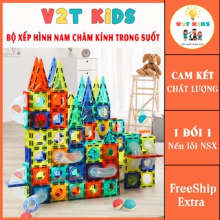 Bộ Xếp Hình Nam Châm Ánh Sáng ( LOẠI ĐẸP ) - Đồ Chơi Lắp Ráp Thông Minh Cho Bé Phát Triển Tư Duy