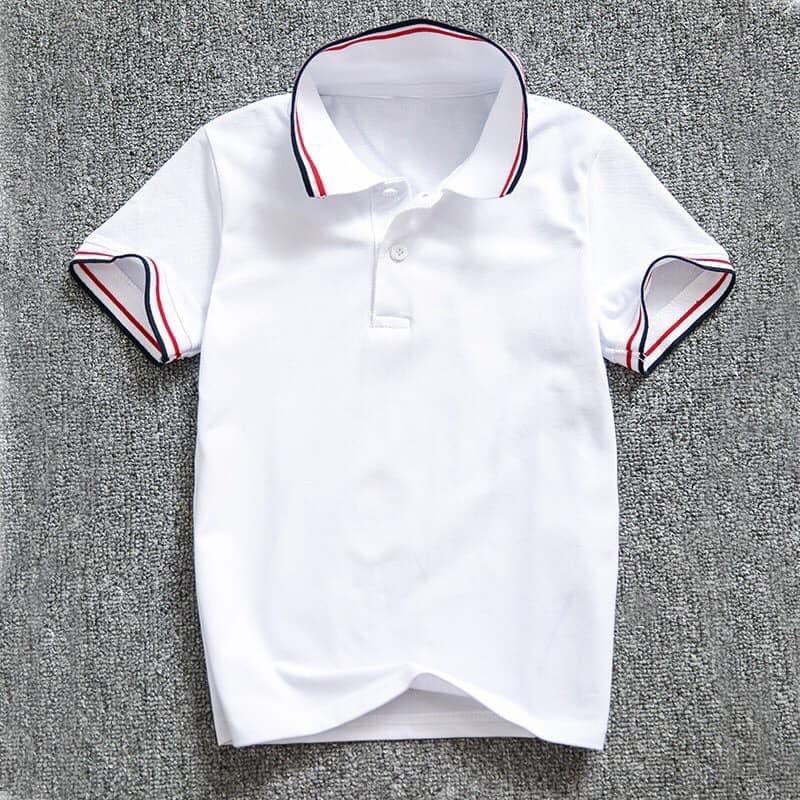 Áo polo cho bé trai và gái, Áo cộc thun cotton có cổ bẻ cho bé đi học, có tay dài