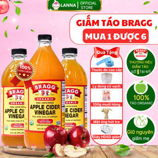 [TẶNG KÈM 5 PHẦN QUÀ] Giấm Táo Hữu Cơ Mỹ Bragg ORGANIC APPLE CIDER VINEGAR Có Giấm Cái - Dấm Táo Giảm Cân Ăn Kiêng