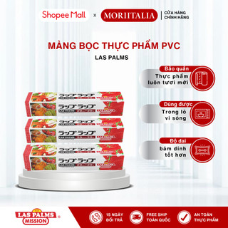  Màng bọc thực phẩm Las Palms Chất liệu PVC Bảo vệ thức ăn khỏi vi khuẩn Kích thước 20cmx20m - MORIITALIA MBTP00009232 