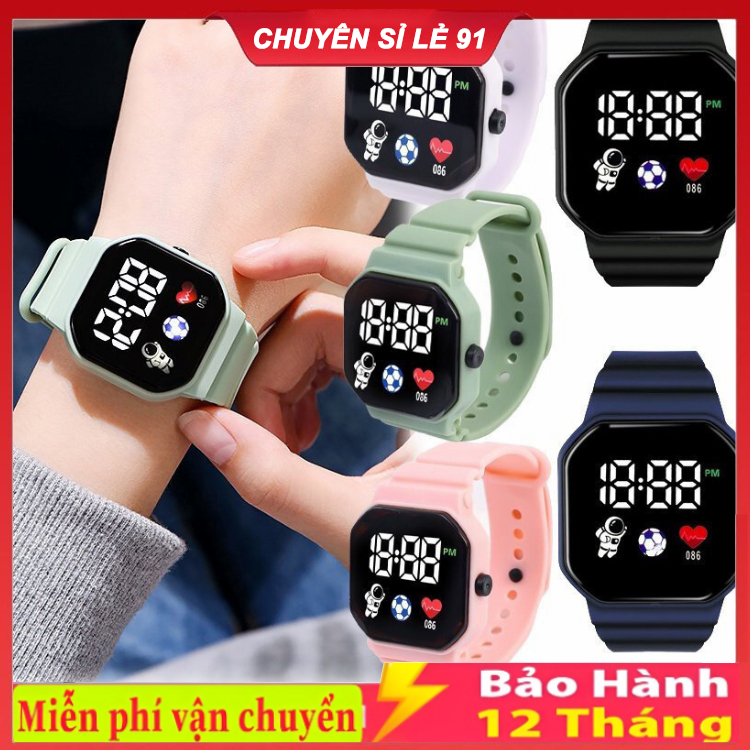 Đồng hồ điện tử màn hình LED VUÔNG với thiết kế tối giản phong cách Hàn Quốc