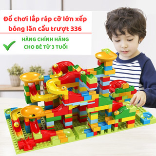  Đồ chơi lắp ráp cỡ lớn xếp hình lắp ghép mô hình thả bóng lăn cầu trượt 336 chi tiết anhdochoi 