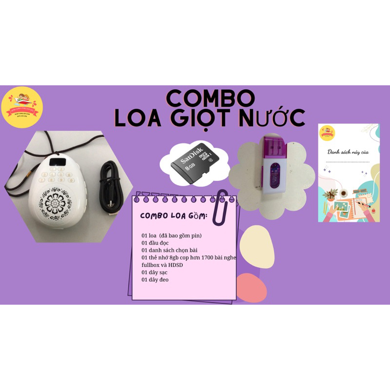 COMBO LOA GIỌT NƯỚC ( LOA, THẺ 8G, ĐẦU ĐỌC, DANH SÁCH)