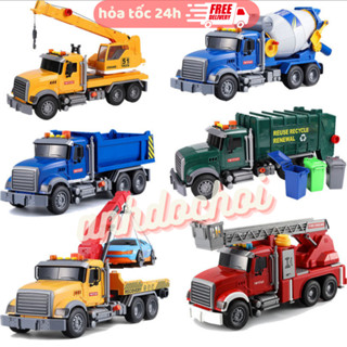 Xe đồ chơi cho bé cỡ lớn cho bé trai mô hình cứu hỏa, cần cẩu, trộn bê tông chở rác cứu hộ anhdochoi