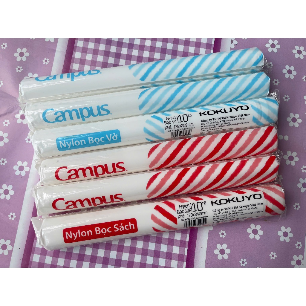 COMBO 2 Ống Bọc Sách Campus Đỏ Cao Cấp (Ống 10 Tờ) Đẹp
