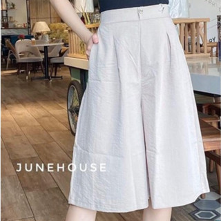 Quần ống rộng nữ giả váy lửng dáng xòe chất đũi mềm mát mặc đi làm đi học đi chơi thoải mái nhẹnhàng