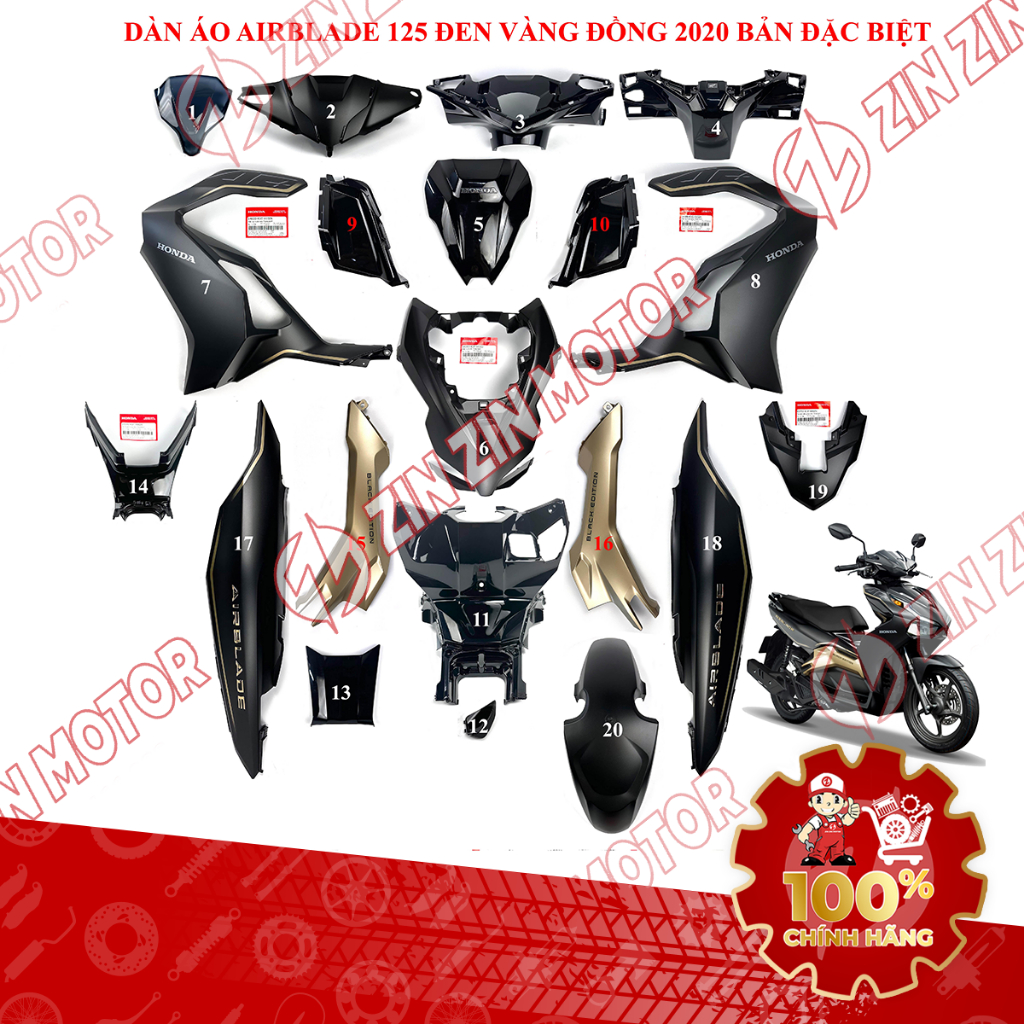 Dàn Áo AB 2020, AirBlade 125 Đen Nhám 2020 Phiên Bản Đặc Biệt Chính Hãng - ZZM