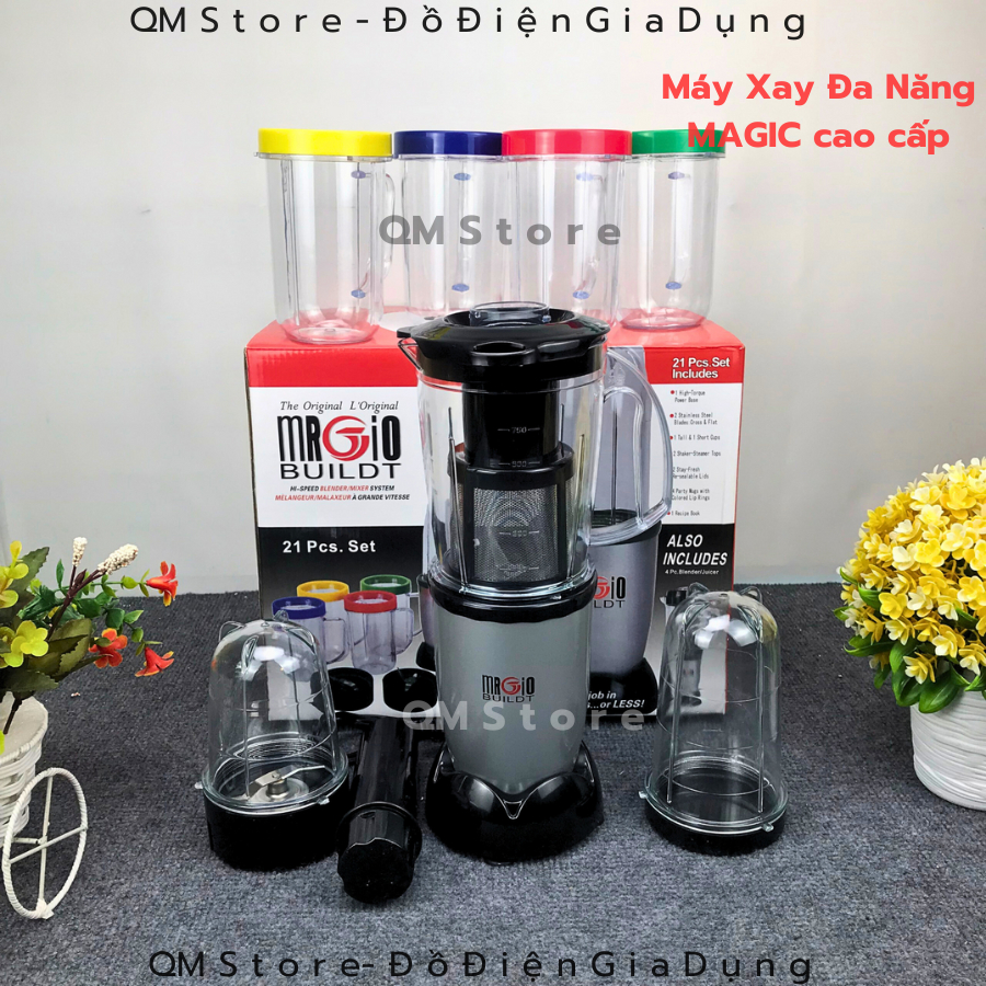 Máy Xay Đa Năng MAGIC BULLET 21 chuẩn cao cấp , Máy Xay Đa Năng MRGIO BUILDT  Xay Rau Củ Quả QM Stor
