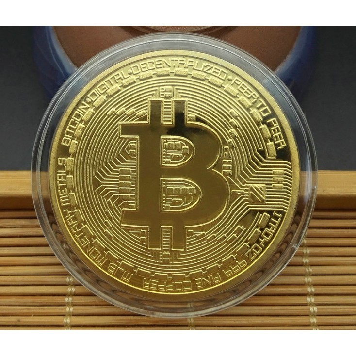 FREESHIP Đồng Xu Bitcoin Mạ Vàng 24K