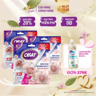 Combo 3 Thanh treo bồn cầu Obay Hương hoa anh đào 50g/thanh
