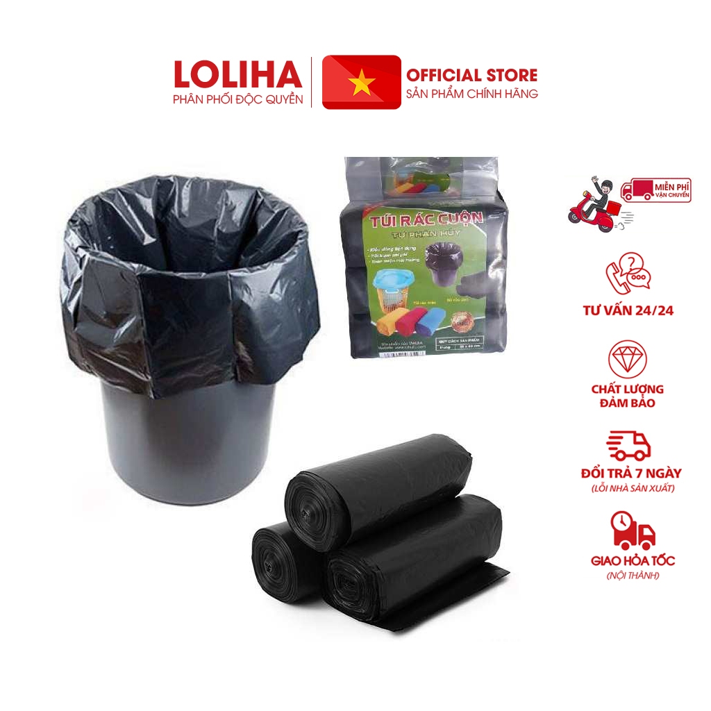 📛FREESHIP📛 Combo 5 Bịch 3 cuộn túi rác đen