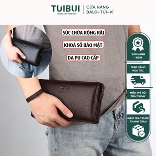 Ví dài cầm tay cao cấp, da PU chống nước, đựng thẻ giấy tờ cá nhân, phong cách doanh nhân.