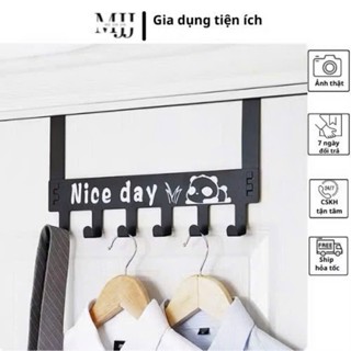  Móc treo đồ treo quần áo sau cửa Nice Day màu đen bằng thép chống gỉ. 