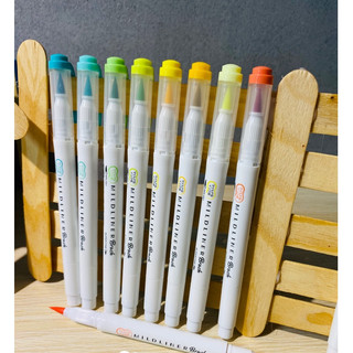 Bút dạ Zebra Mildliner Brush 2 đầu Nhật Bản