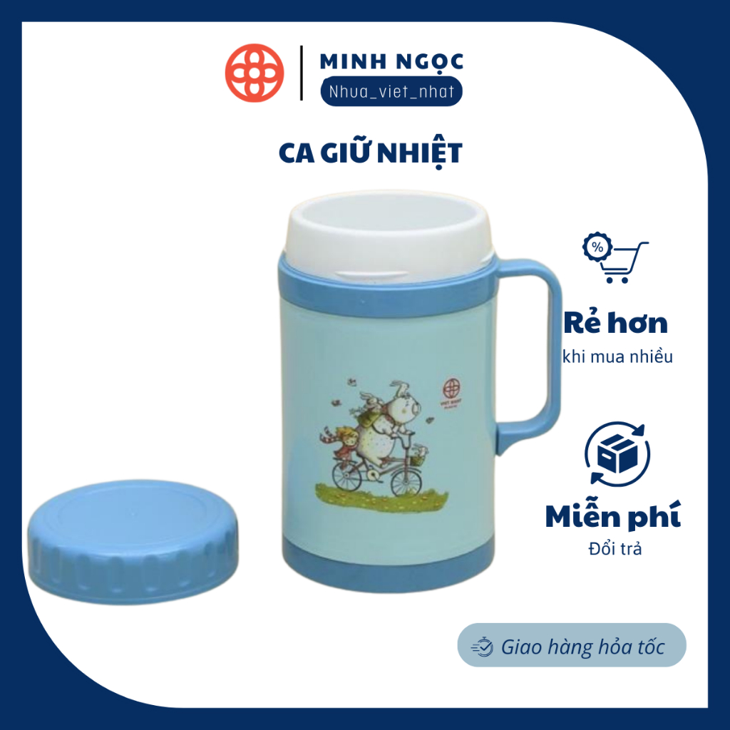 Ca giữ nhiệt, ca ủ cháo cho bé dung tích 500-750-950ml chịu nhiệt cao, giữ ấm siêu Việt Nhật