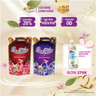 Nước xả vải quần áo Sanzoft chính hãng hưu hương giữ màu túi 300ML/1300ML