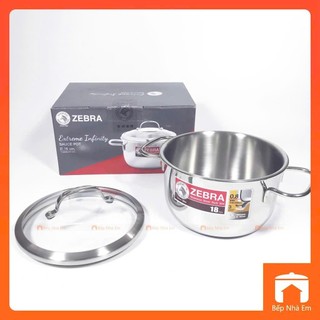 Nồi zebra 3 đáy extreme infinity 18cm 2.5l nắp kính - 162295. nhập khẩu thái lan