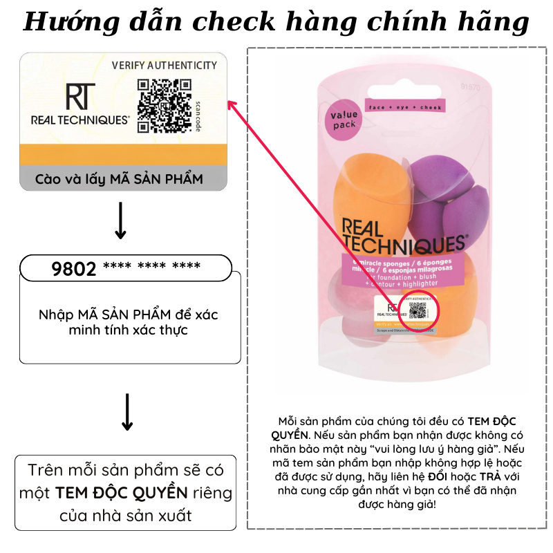 Mút Tán Kem Nền Real Techniques 6 Sponges