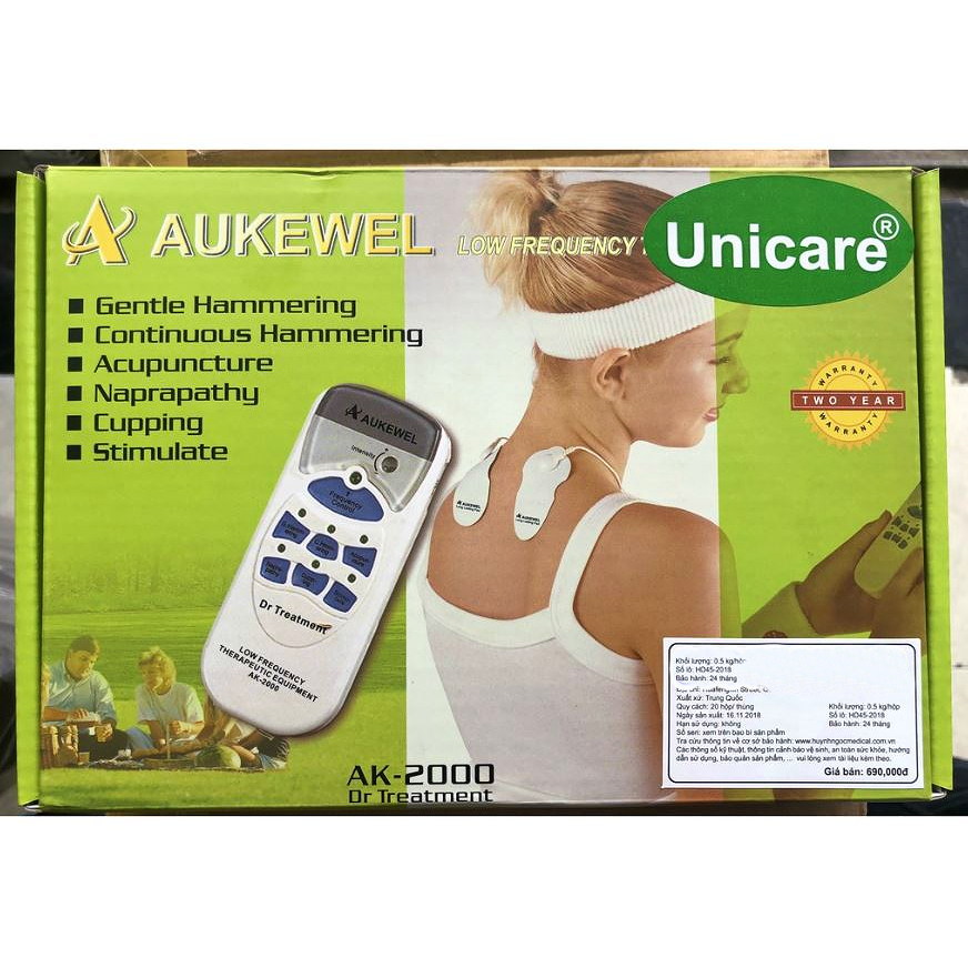 Máy Massage xung điện trị liệu thương hiệu Đức Aukewel AK-2000 4 miếng dán
