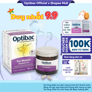 Men Vi Sinh Phụ Khoa Optibac tím (Optibac For Women) - Chăm Sóc Vùng Kín, Tăng Cường Sức Đề Kháng, Hộp 30 viên/90 viên
