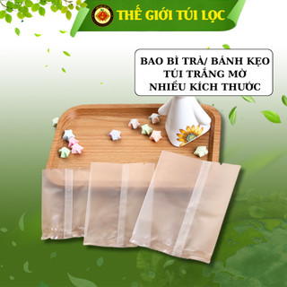 Túi đựng bánh kẹo/ trà hoa PHUKIENTUILOC - TÚI TRẮNG MỜ, HÀN NHIỆT, nhiều kích cỡ - Set 100 túi