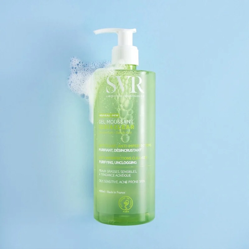 Sữa Rửa Mặt SVR Cho Da Dầu Mụn - SVR Sebiaclear Gel Moussant 400ml Loại Bỏ Tế Bào Da Chết SRM