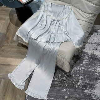 ❤️Hàng QC❤️Bộ ngủ lụa tay dài ống loe xinh LYLY_Thanhhien997_Lụa satin cao cấp,tiểu thư B1B056.