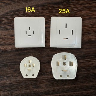 Phích cắm điện công nghiệp 3 pha 4 chân 16A, 25A Mặt vuông 86x86 - Phích cắm, ổ cắm điện 4 lỗ