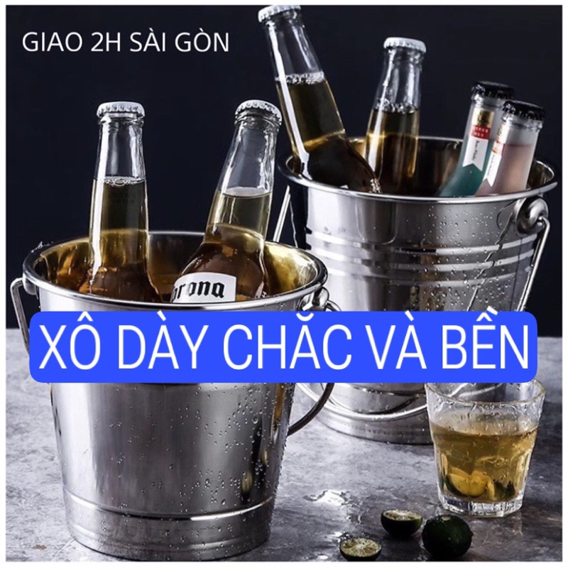 Xô inox đựng đá , xô inox 304 bền đẹp sang trọng cho nhà hàng